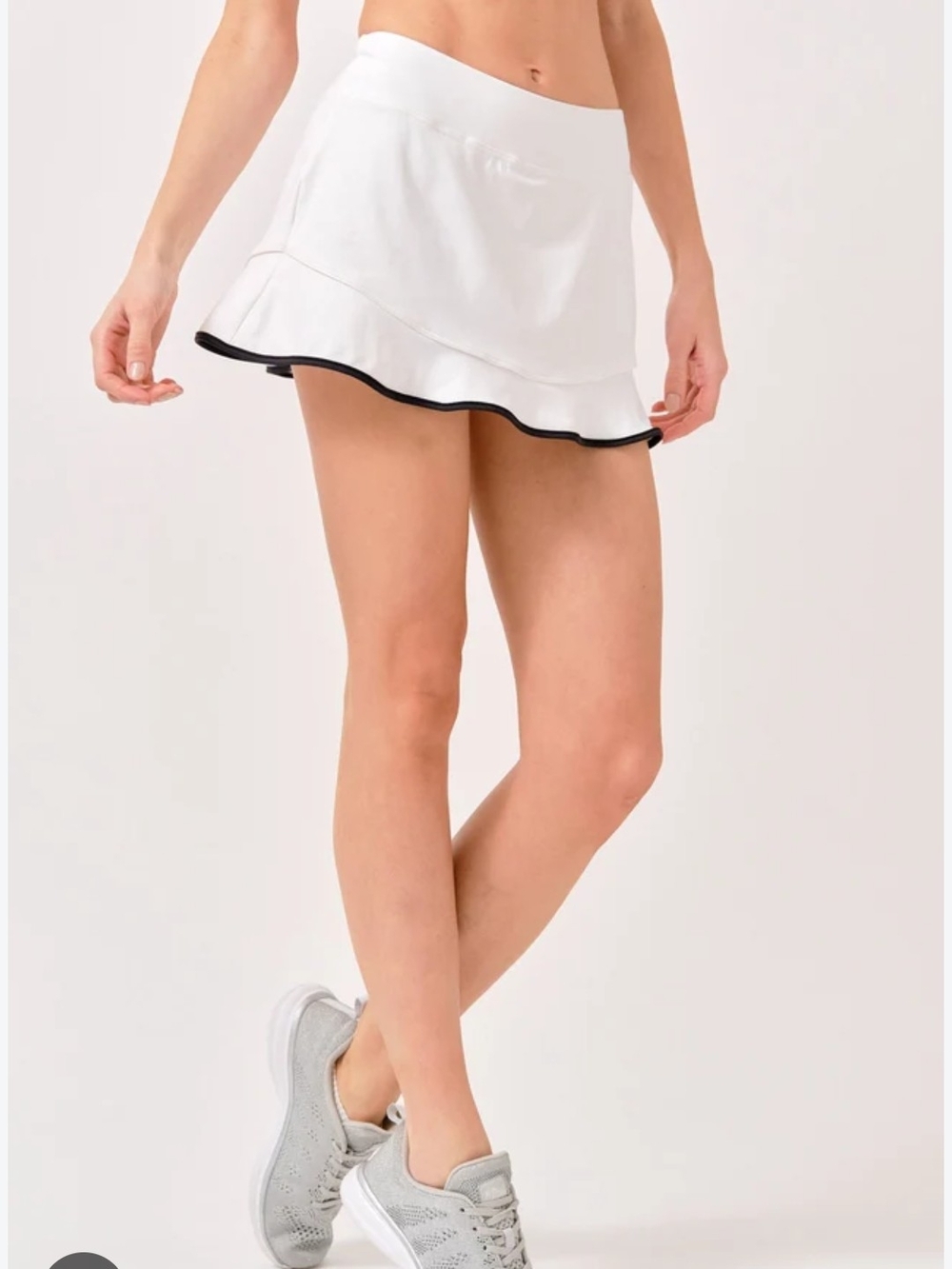 Lija White Skort with Black Trim